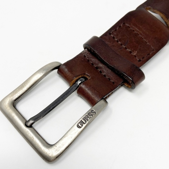 GUESS | Browns & Black Leather Belt - Picture 13 of 15